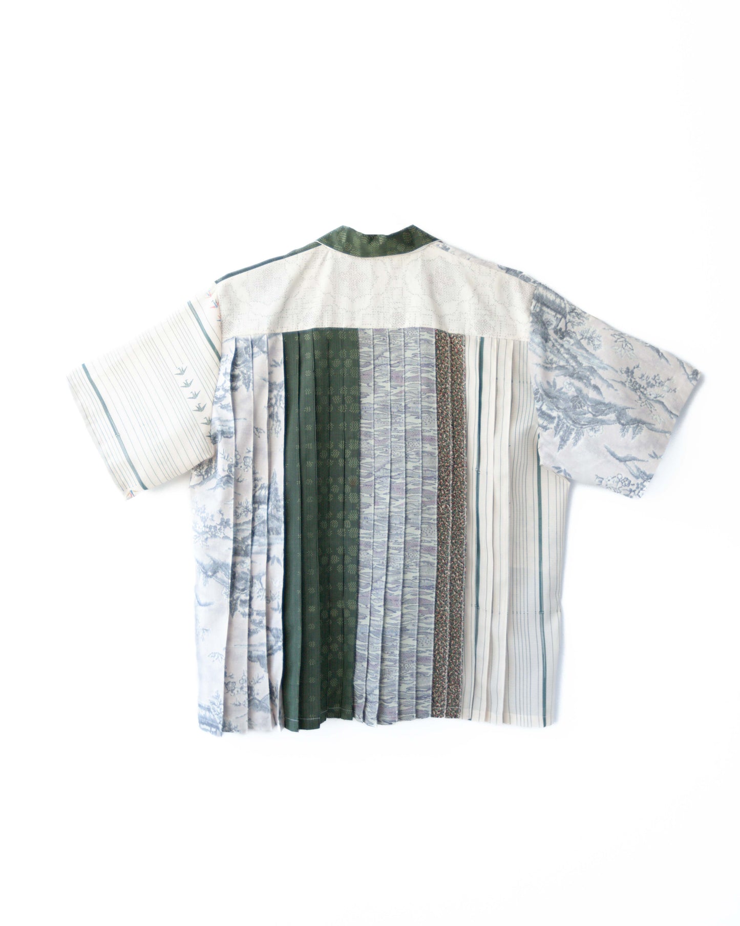 Kimono Working Pleats Shirt- Green 01 M