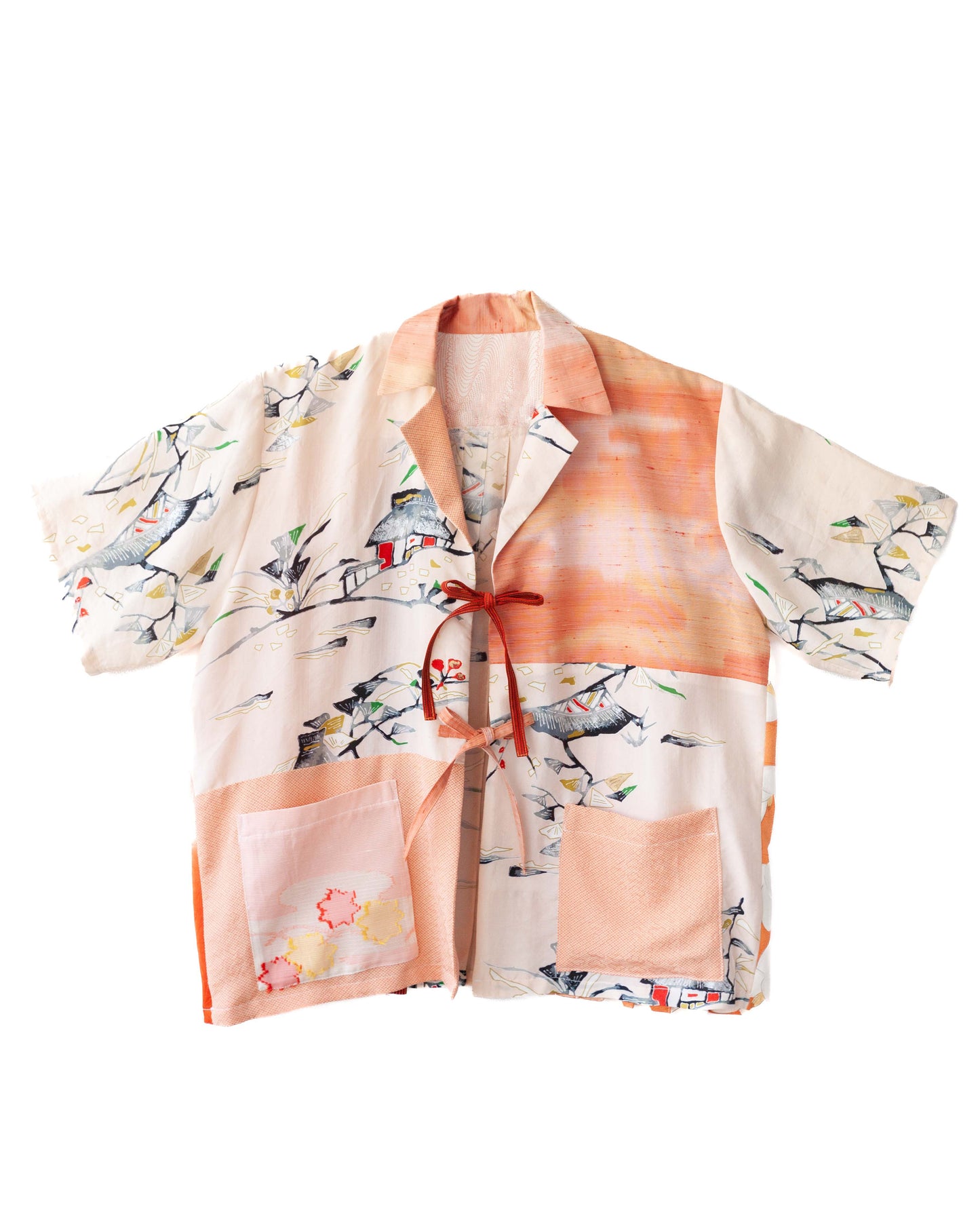 Kimono Working Pleats Shirt - Pink 01 M