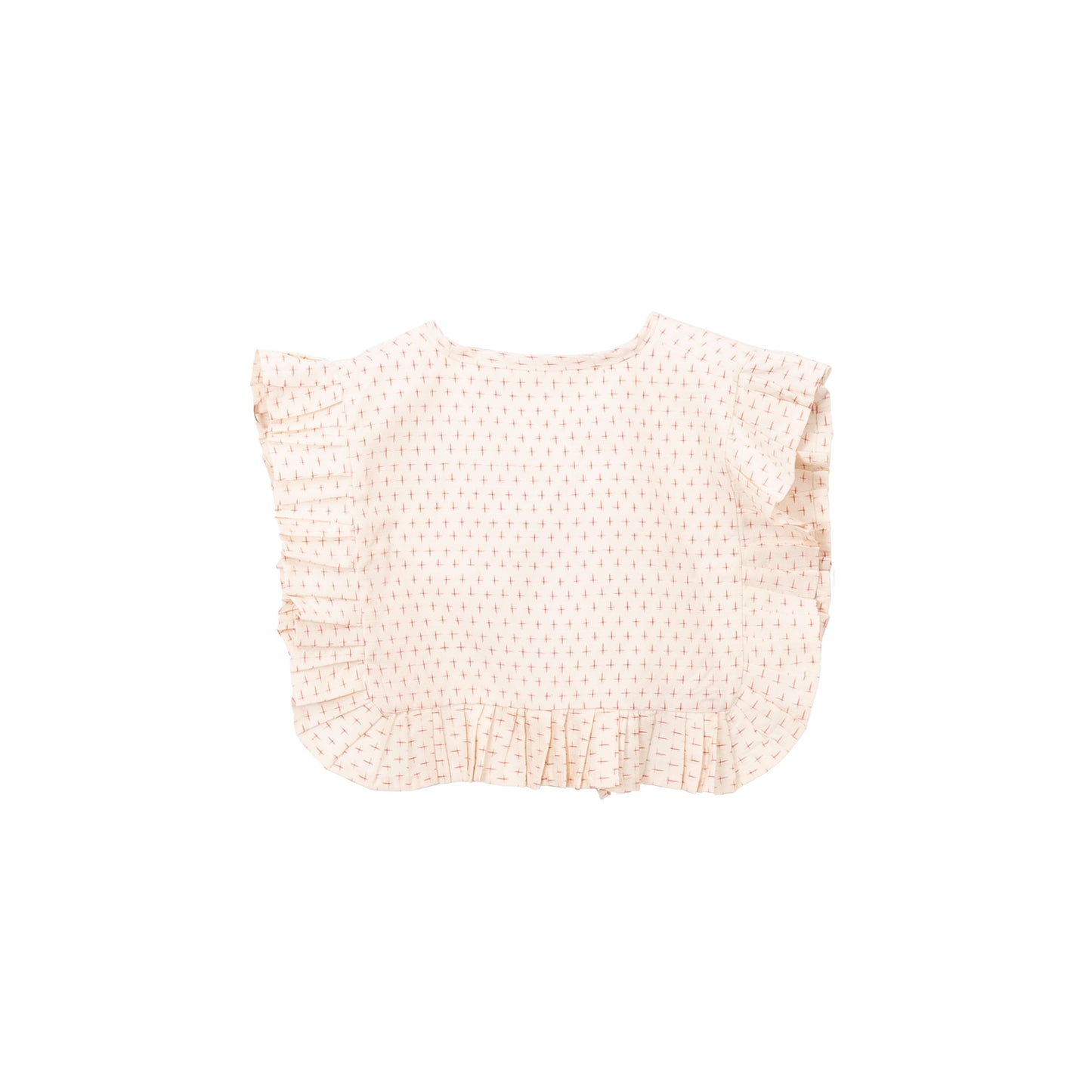Kimono Pleats Collar Bib - Strawberry 03