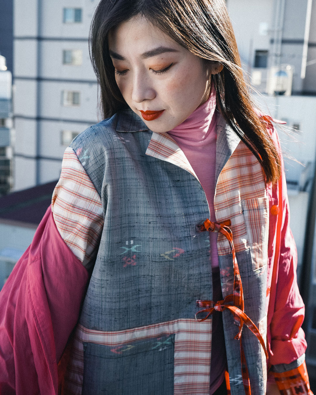 Kimono Long Sleeve Shirt - Strawberry 01 L