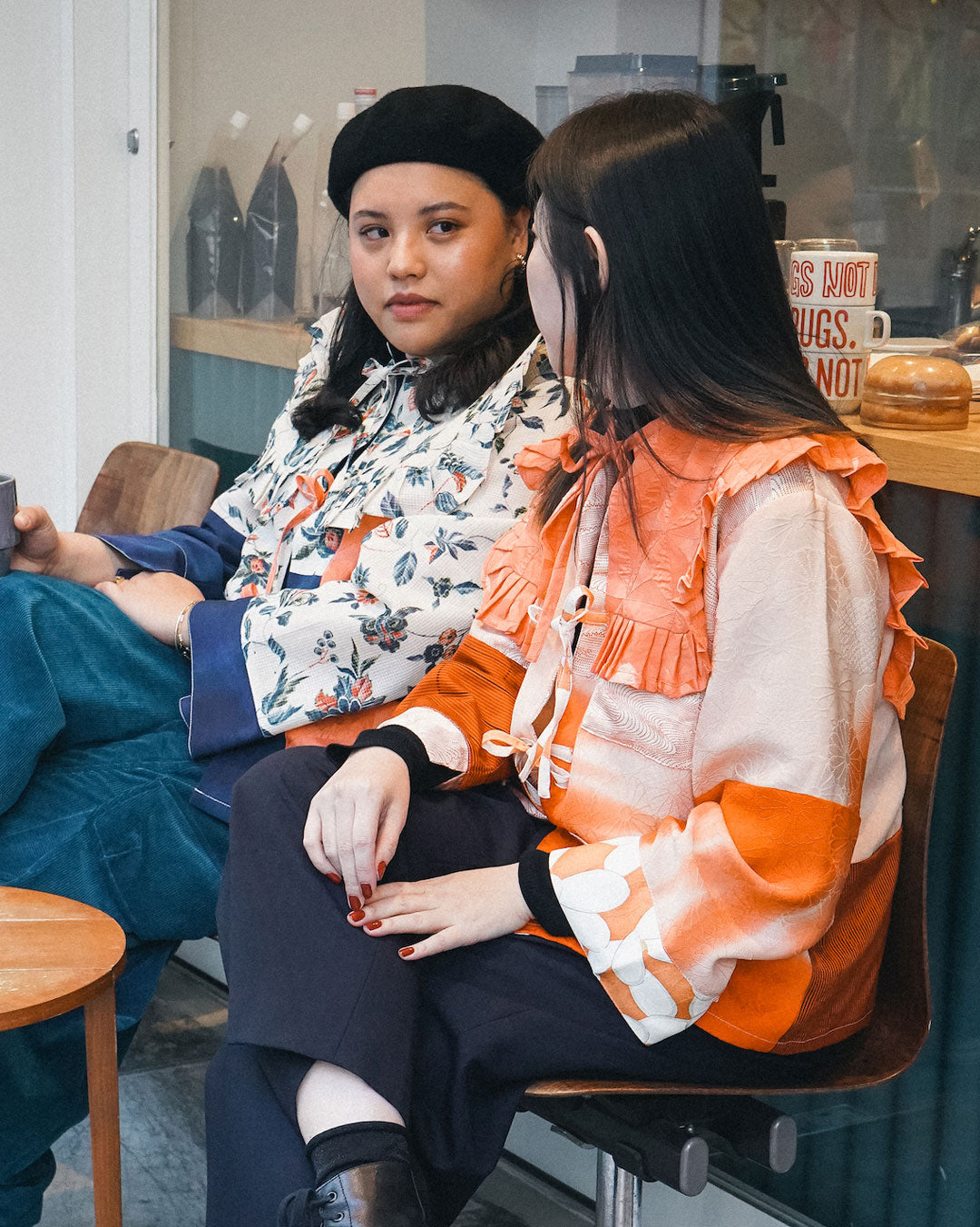 Kimono Pleats Collar Bib - Peach 03