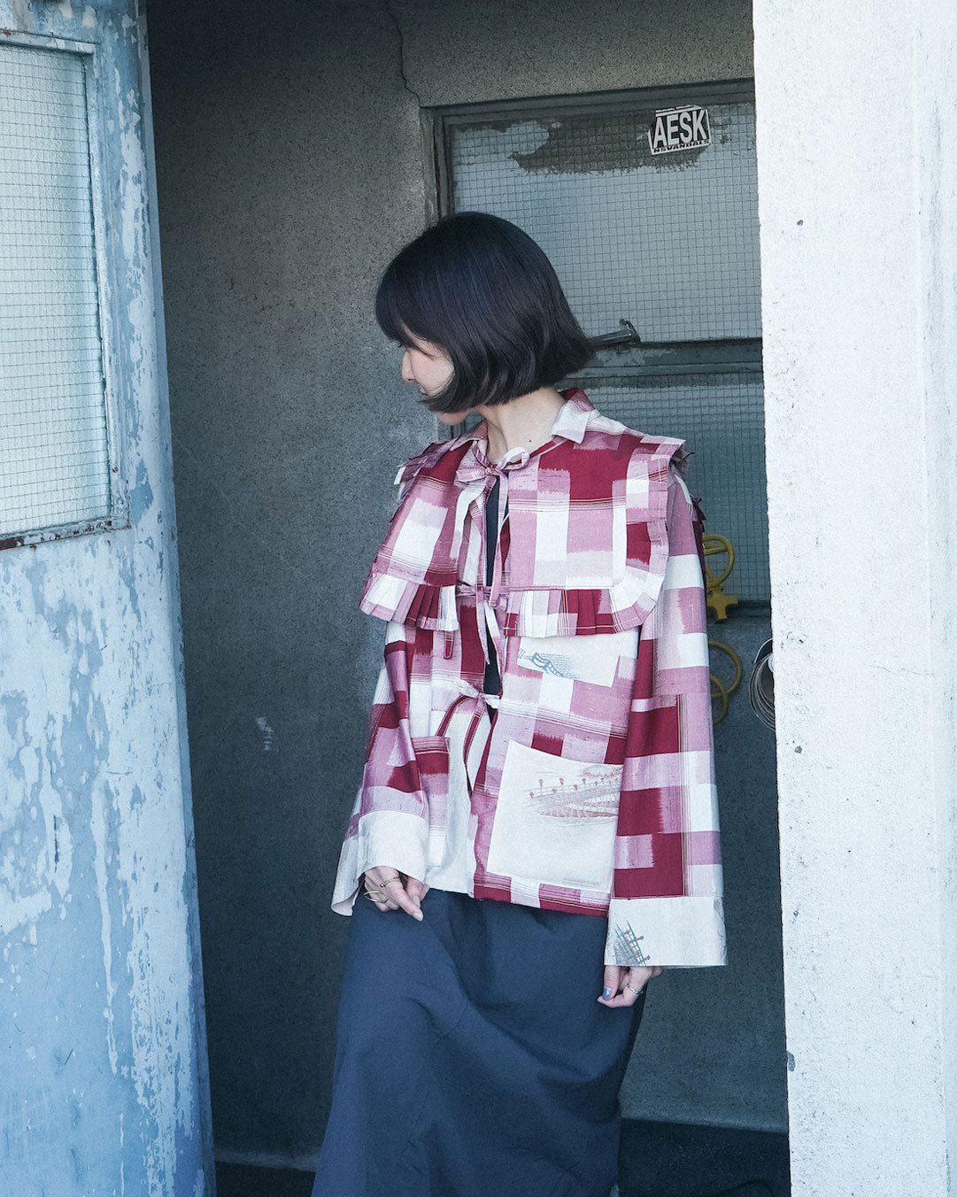 Kimono Long Sleeve Shirt - Peach 01 M