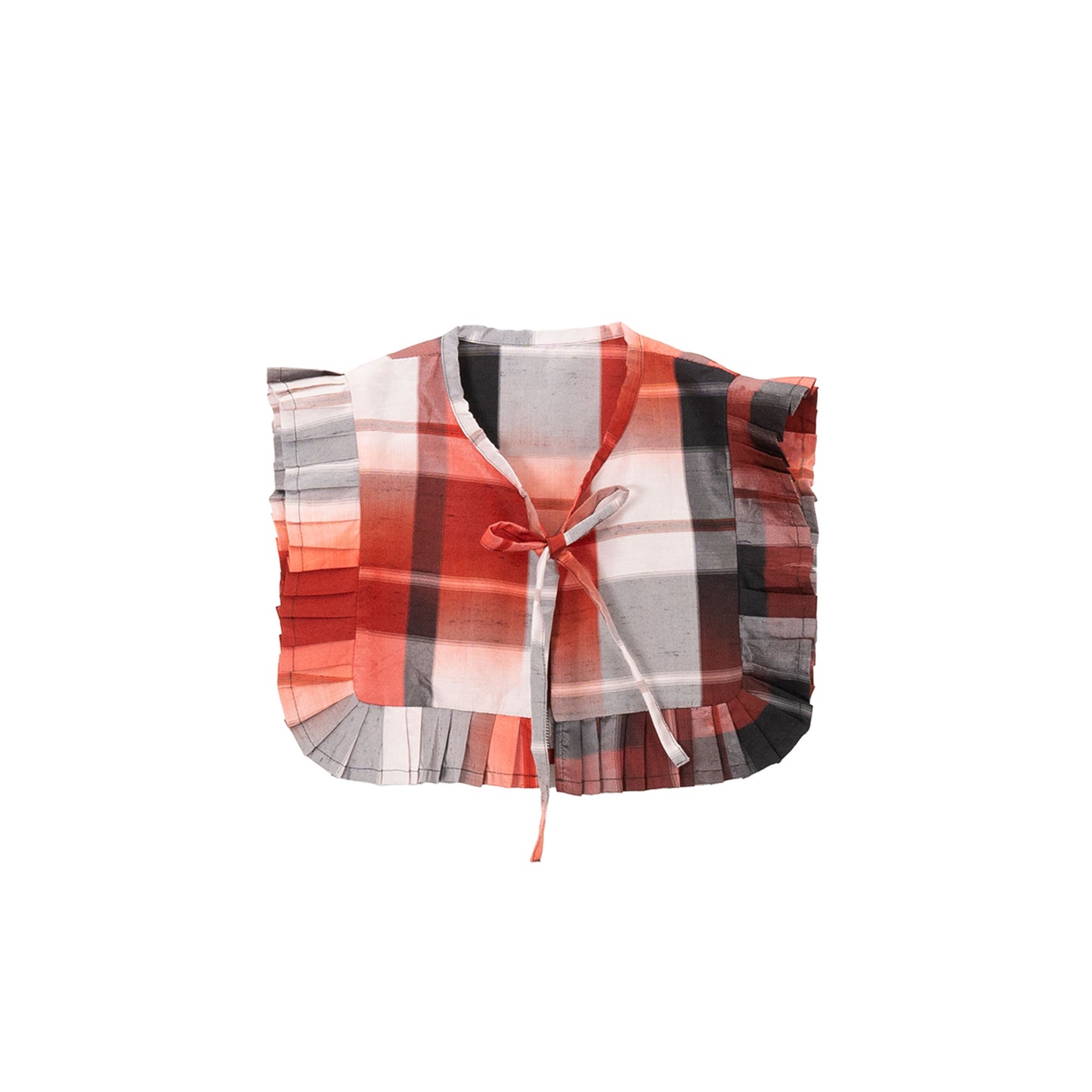 Kimono Pleats Collar Bib - Strawberry 04