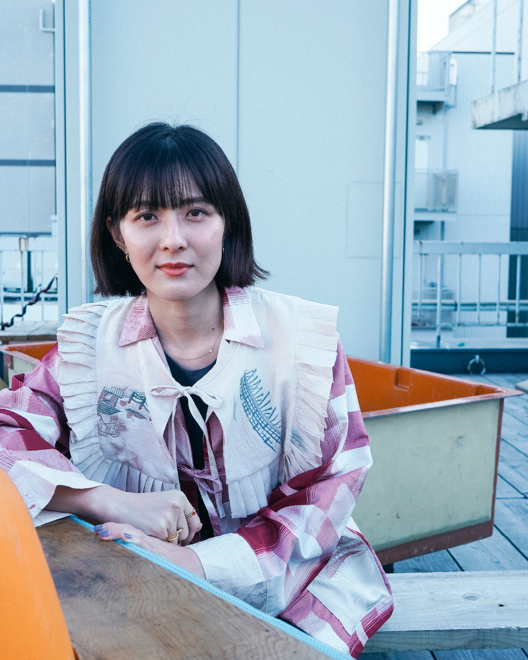 Kimono Long Sleeve Shirt - Peach 01 M