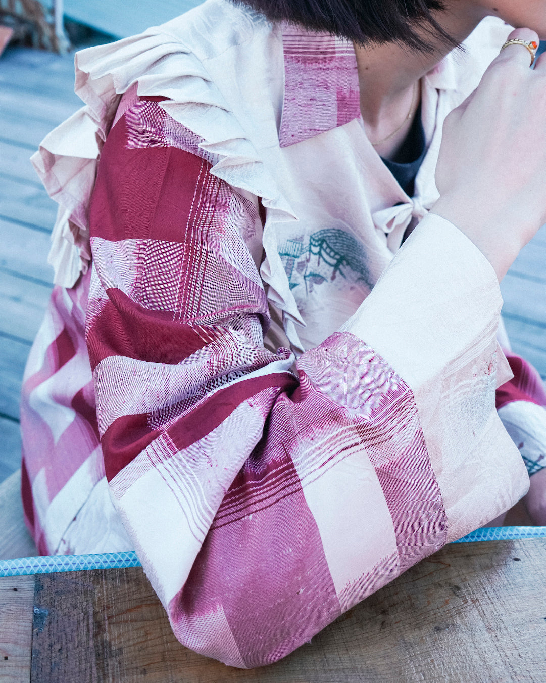 Kimono Long Sleeve Shirt - Peach 01 M