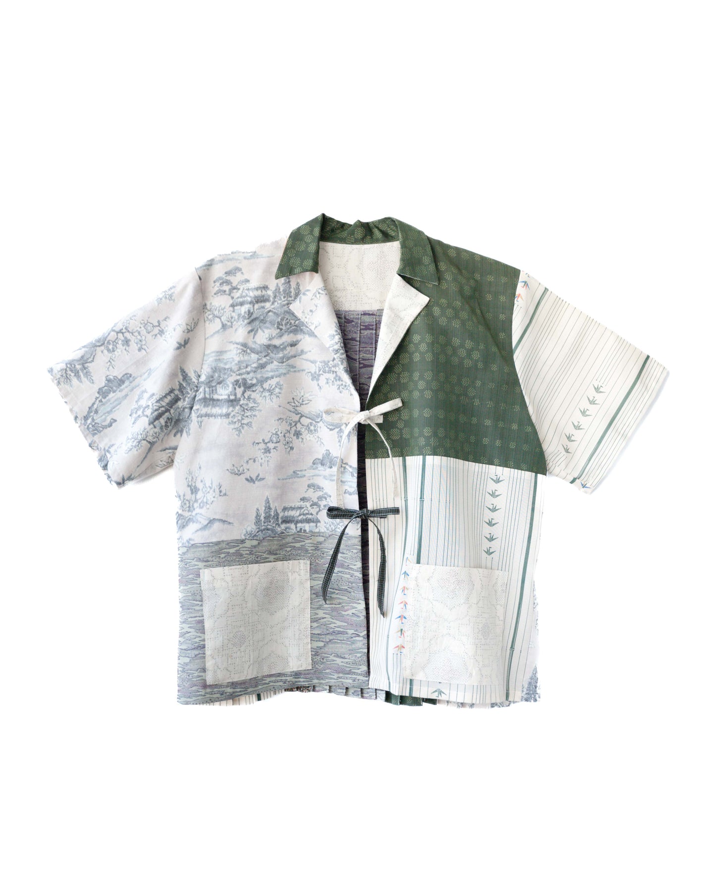 Kimono Working Pleats Shirt- Green 01 M