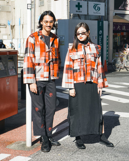 Kimono Pleats Collar Bib - Strawberry 04