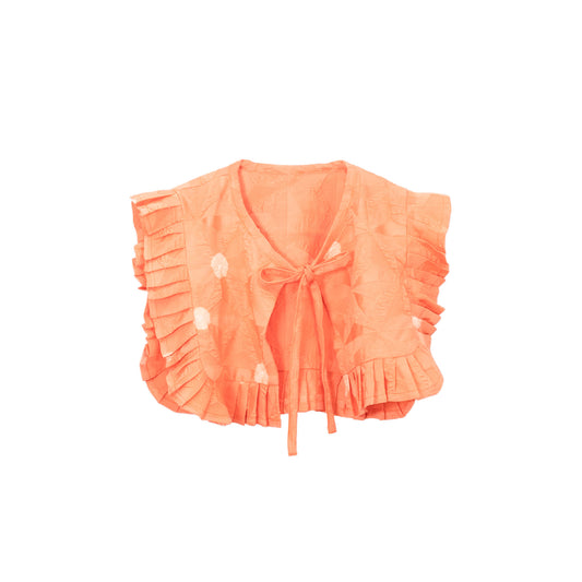 Kimono Pleats Collar Bib - Peach 03